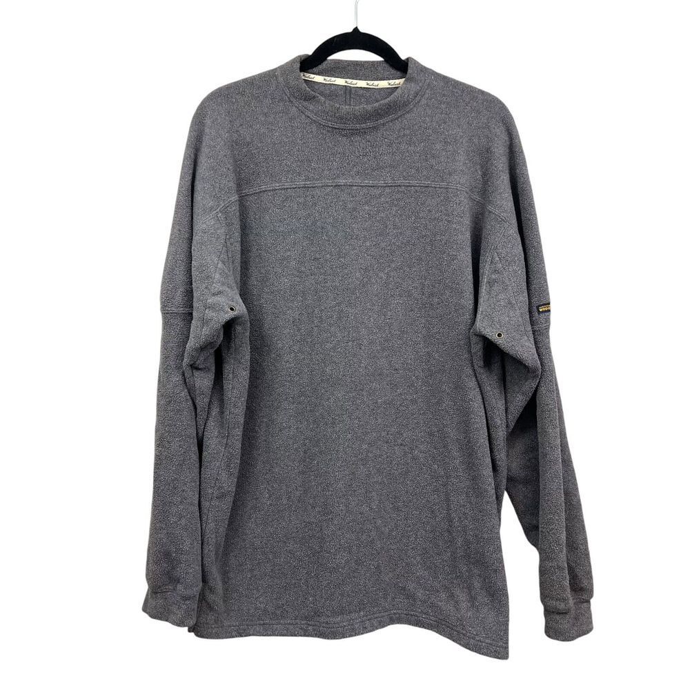 John Rich and Bros Woolrich Mens Sweater Fleece Crew Neck Slit Hem Grey Size L*